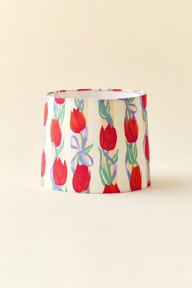 Abat-jour de Lampe Tambour en Tissu Imprimé Tulipe #1