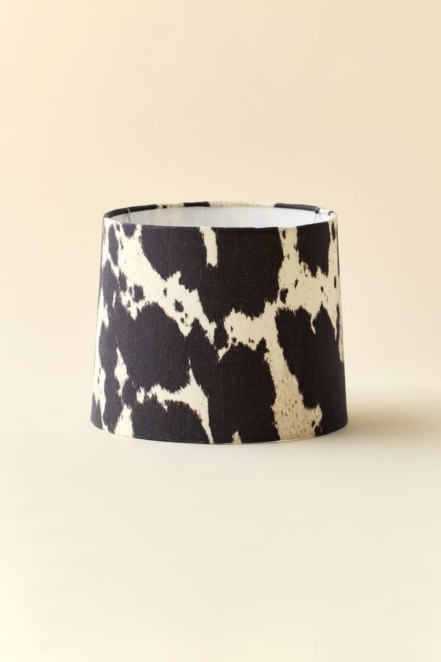 Cow Print Woven Drum Lamp Shade #1