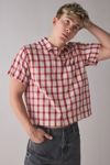 BDG Graphic Print Check Pattern Short Sleeve Shirt