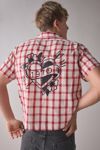 BDG Graphic Print Check Pattern Short Sleeve Shirt