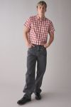 BDG Graphic Print Check Pattern Short Sleeve Shirt