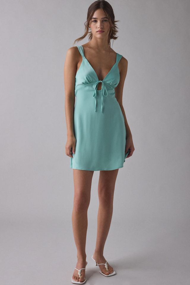 Kimchi Blue Brooke Keyhole Cutout Satin Slip Mini Dress #4
