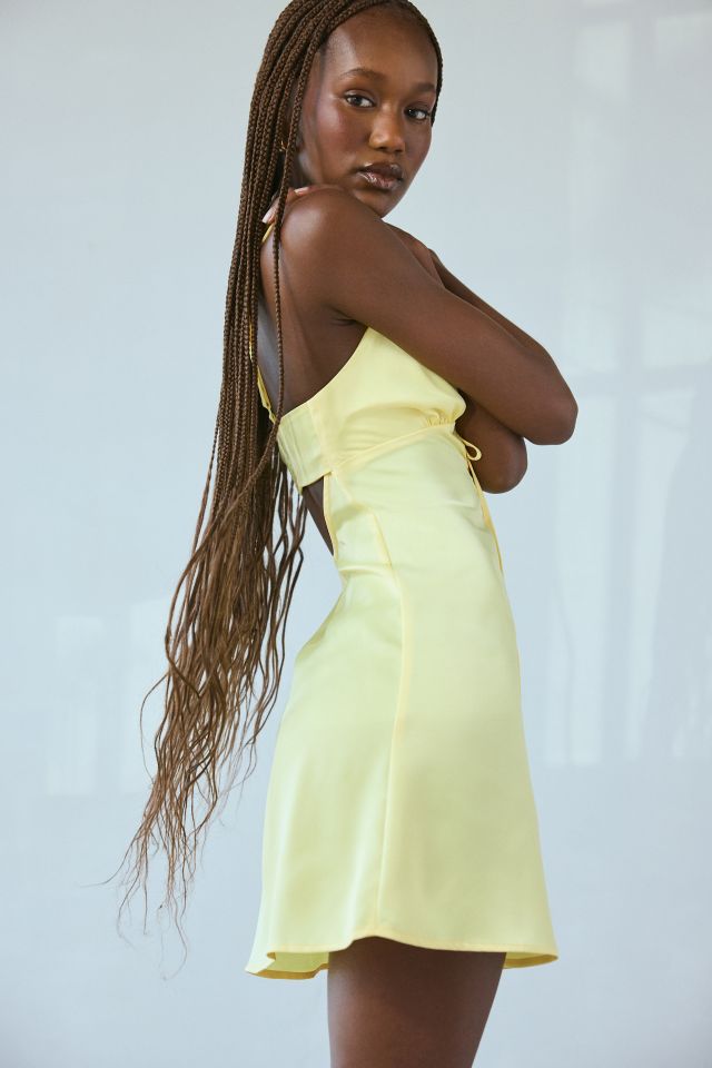 Kimchi Blue Brooke Satin Keyhole Cutout Slip Mini Dress #3