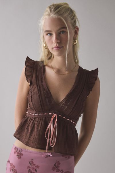 Kimchi Blue Too Cute Flyaway Babydoll Top | Urban Outfitters