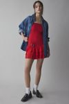 UO Rubie Belted Drop Waist Mini Dress