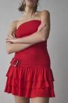 UO Rubie Belted Drop Waist Mini Dress