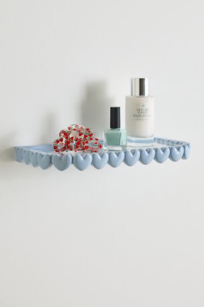 URBAN OUTFITTERS ELOISE HEART TRIM WALL SHELF IN LIGHT BLUE AT URBAN OUTFITTERS 