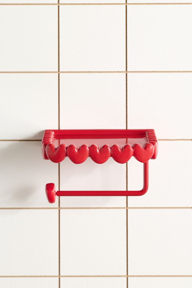 Eloise Heart Trim Toilet Paper Holder & Storage Shelf #1