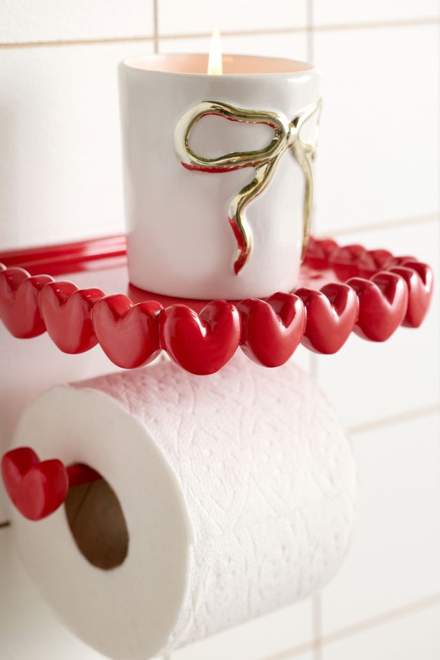 Eloise Heart Trim Toilet Paper Holder & Storage Shelf #2