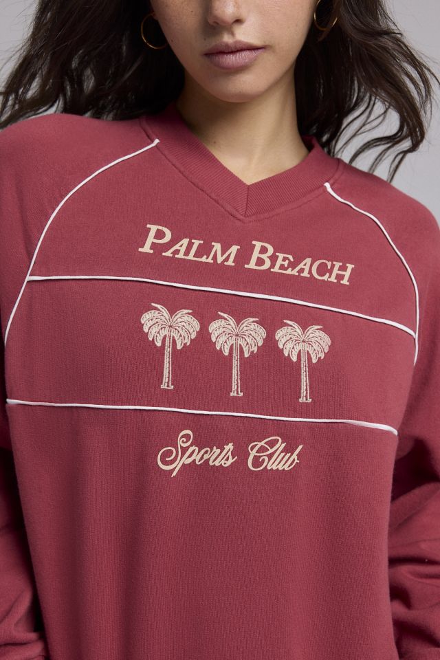 Palm Beach Sports Club Embroidered Graphic V-Neck Pullover #1