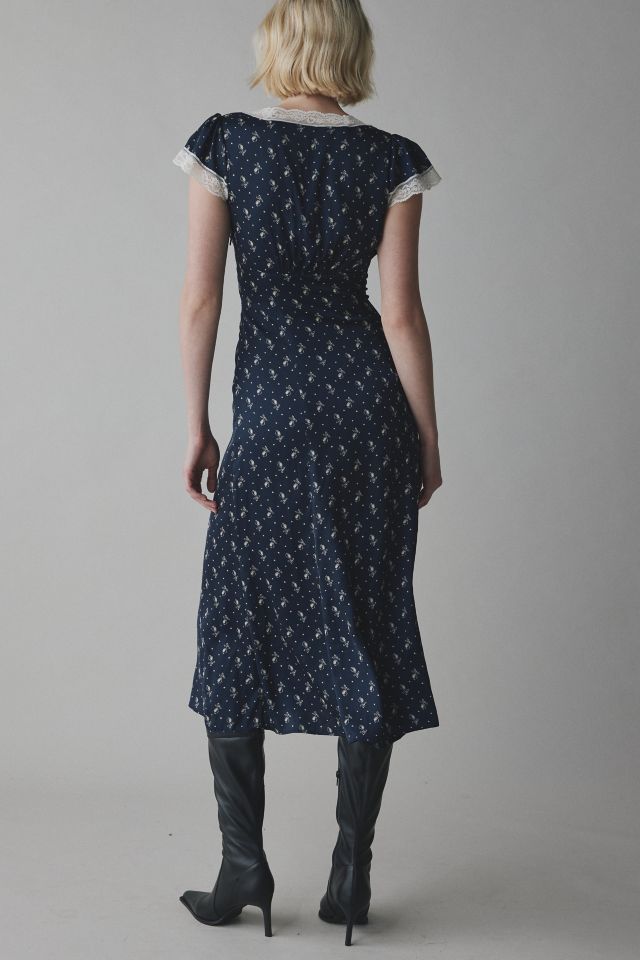 Kimchi Blue Faye Lace Trim Button-Down Midi Dress #4