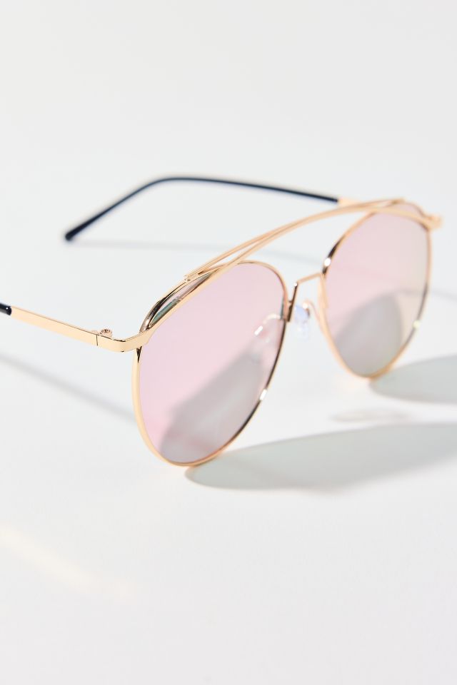Lexi Mirrored Metal Aviator Sunglasses #1