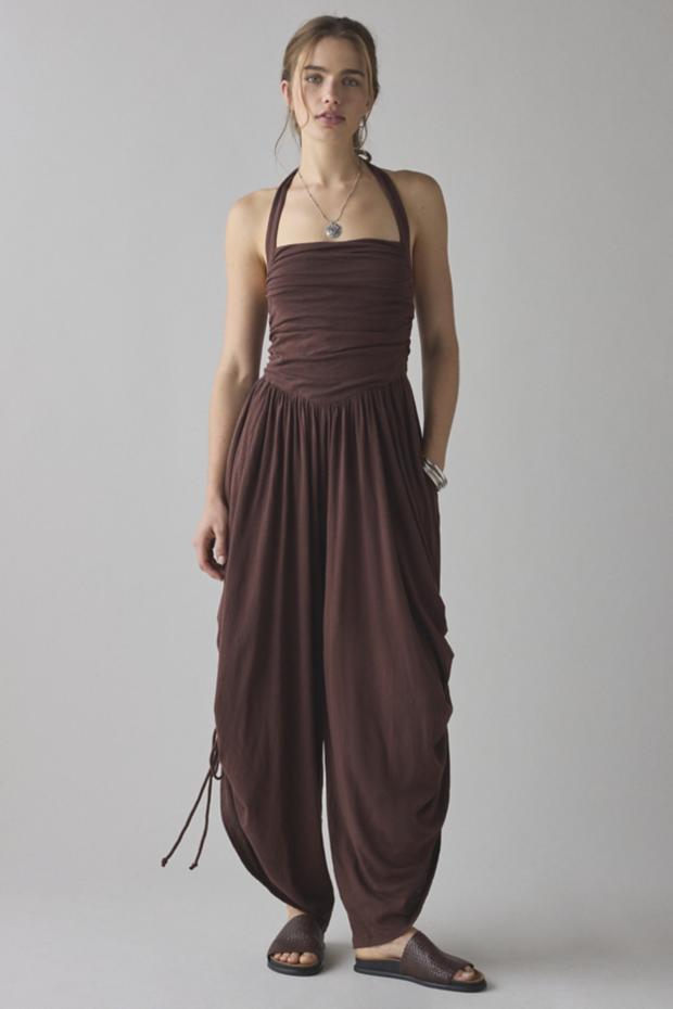 Out From Under Sunkissed Ruched Barrel Leg Jumpsuit