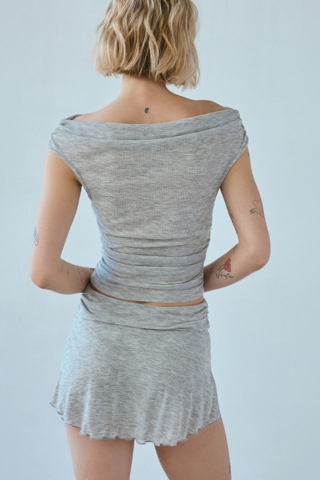 UO Arlette Boatneck Crop Top + Micro Skort Set #2