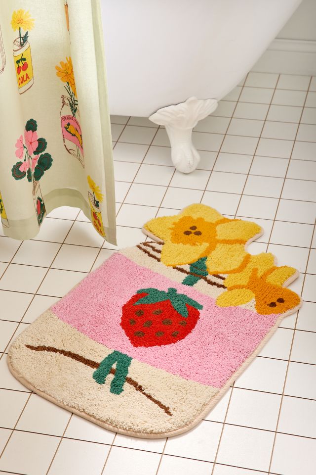 Tapis de bain tufté Jar-Din en forme de vase à fleurs #1