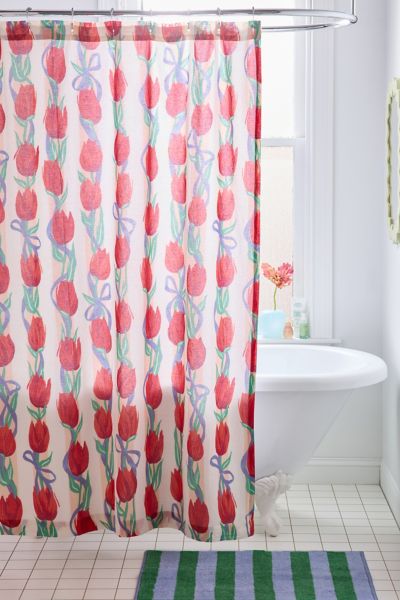 Kristin Tulip Patterned Shower Curtain