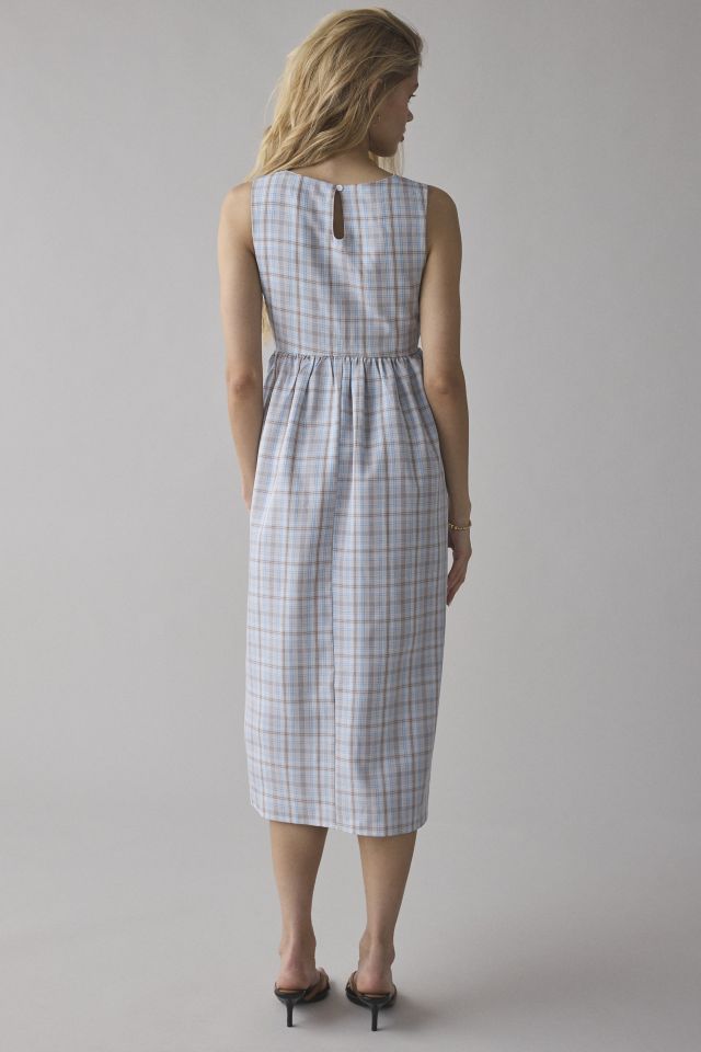 Daisy Street V-Waist Seam Gingham Midi Dress #1