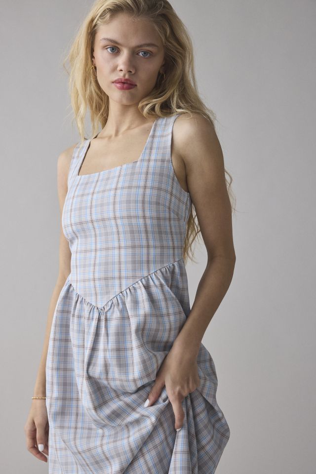 Daisy Street V-Waist Seam Gingham Midi Dress #2