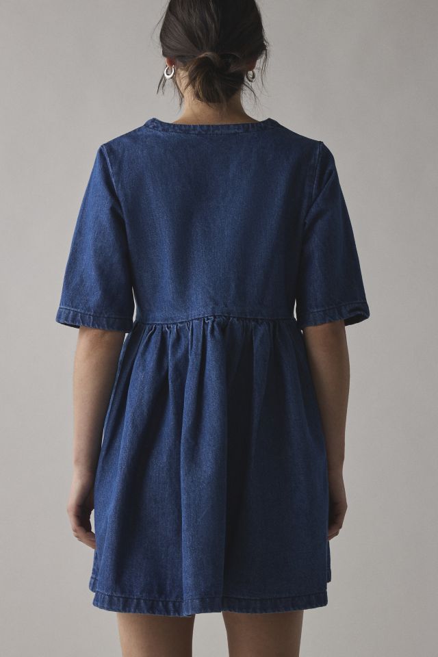 Daisy Street Collared Denim Babydoll Mini Dress #3