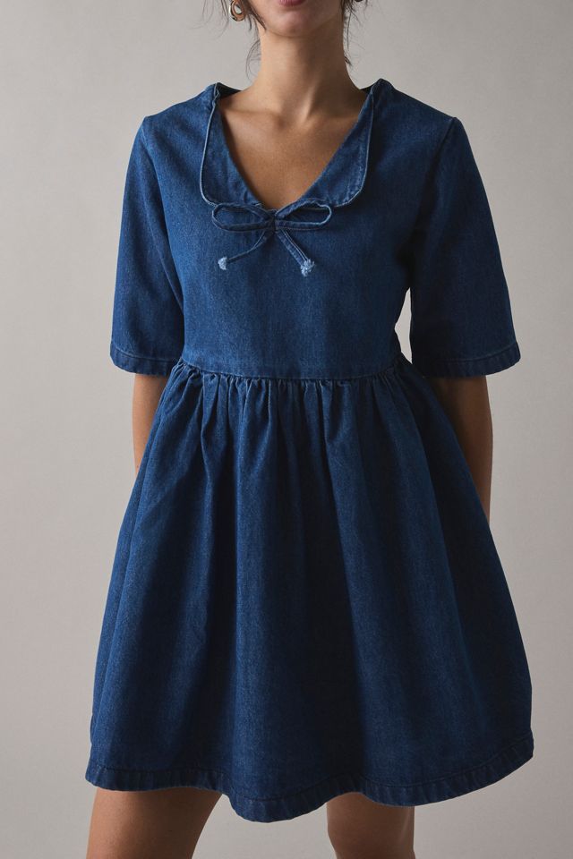 denim babydoll dress Graylee Tie-Front Medium Denim / L season staple Pilcro Denim Babydoll Mini Dress
