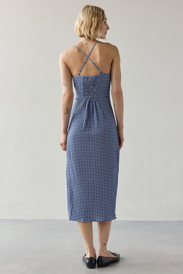 Daisy Street Milkmaid Shirred Gingham Midi Dress #2