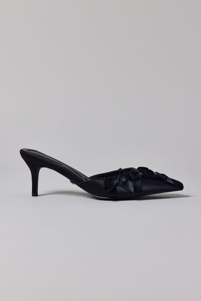 Azalea Wang Ayleena Bow Satin Mule Heel #2