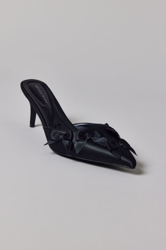 Azalea Wang Ayleena Bow Satin Mule Heel #3