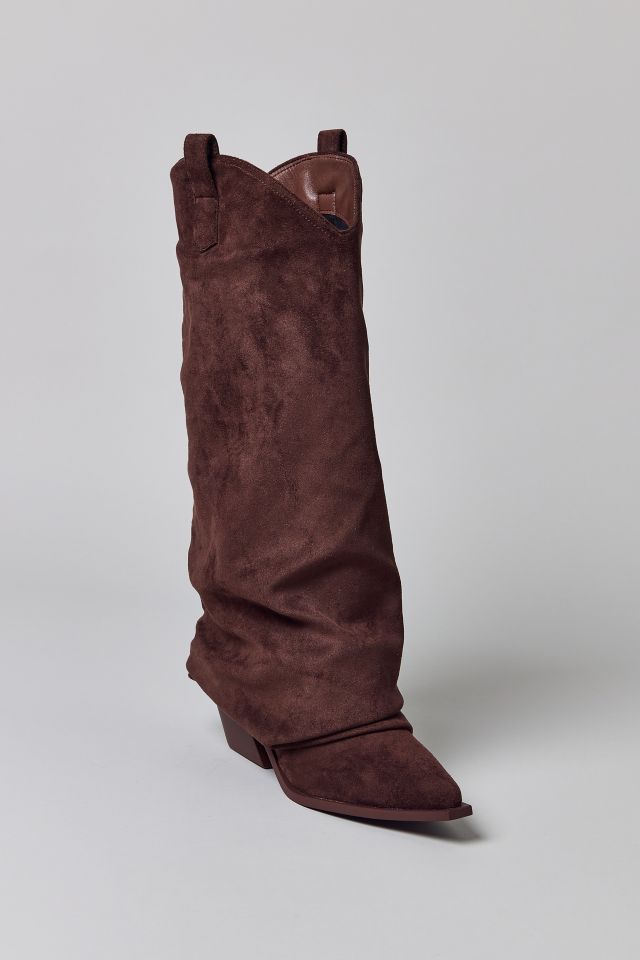 Azalea Wang Huxley Suede Slouch Cowboy Boot #1