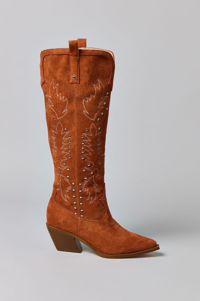 Azalea Wang Beckett Studded Suede Cowboy Boot #1
