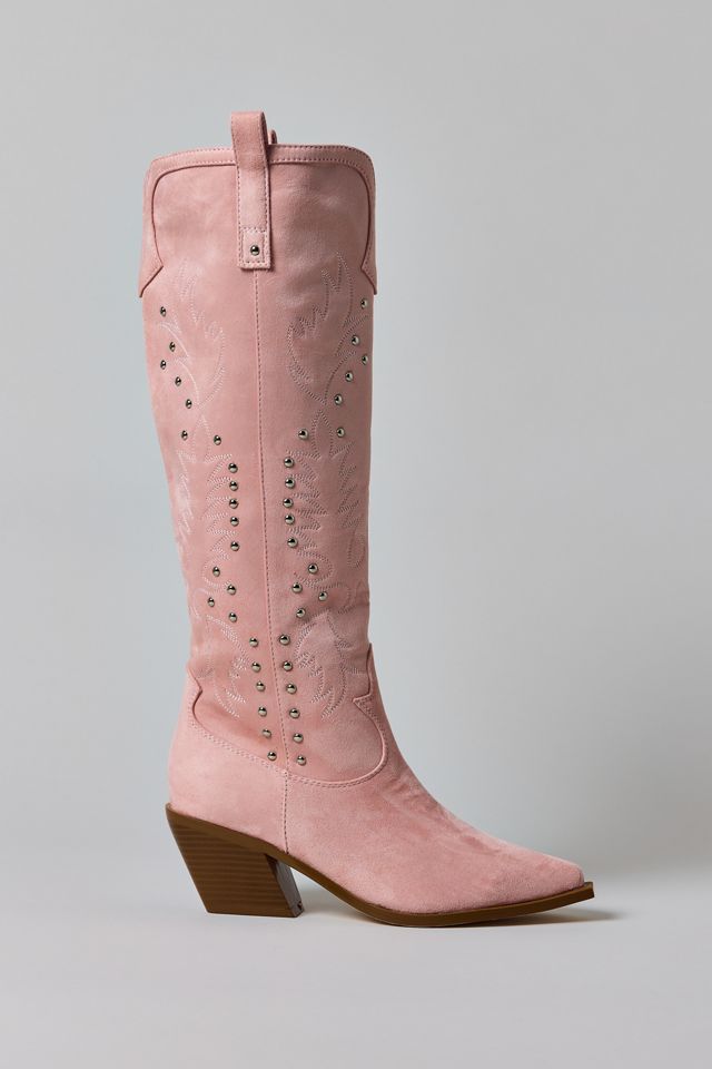 Azalea Wang Beckett Studded Suede Cowboy Boots #2