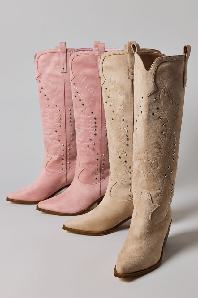 Azalea Wang Beckett Studded Suede Cowboy Boots #5