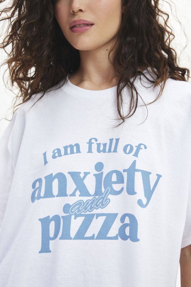 Anxiety & Pizza Graphic Oversized Tee #2