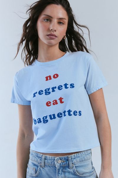 No Regrets Eat Baguettes Graphic Slim Tee