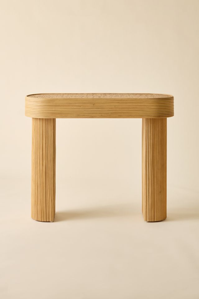 Zoe Rattan Bamboo Console Table #1