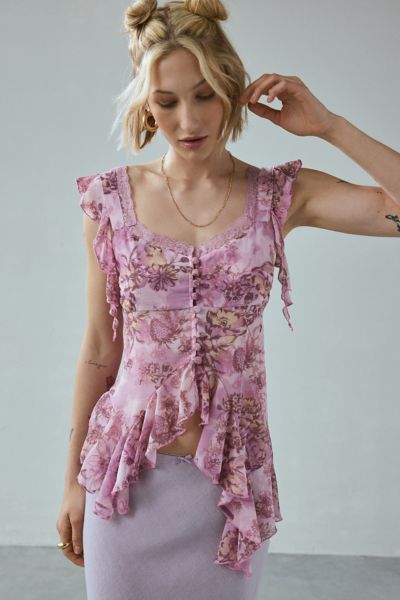 Kimchi Blue Eleanor Flyaway Hanky Hem Blouse