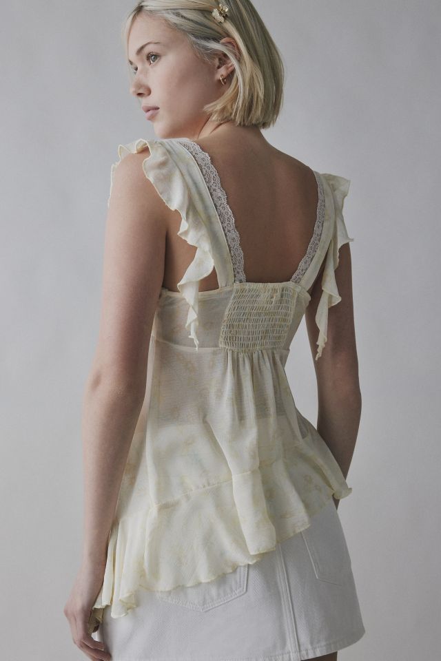 Kimchi Blue Eleanor Flyaway Hanky Hem Blouse