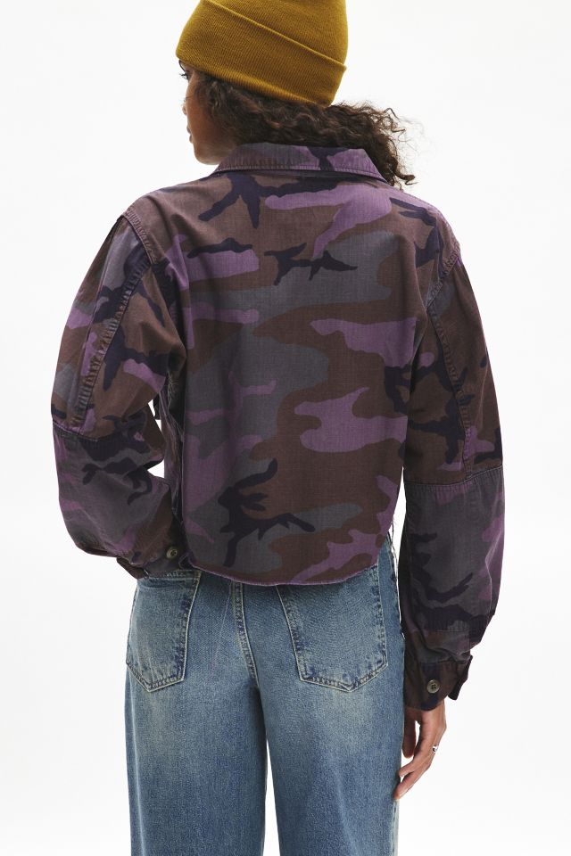 ReMADE By UO Overdyed Camo Cropped Jacket #4