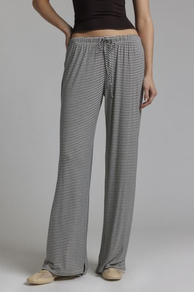 Shop Urban Renewal Remnants Stripe Knit Pull On Pant In Grey, Women's At Urban Outfitters