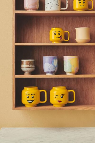 Urban Outfitters Lego Head Large 18oz Ceramic Mug In Wink At