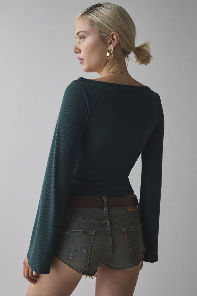 ReMADE By UO Remnants Ribbed Knit Drippy Sleeve Sweater #3