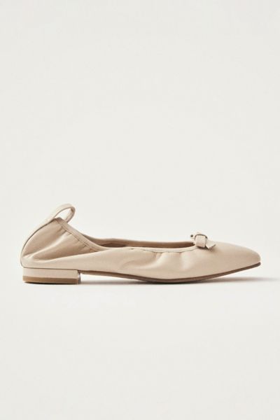 Alohas Freya Bow-detail Square-toe Flats In Neutral