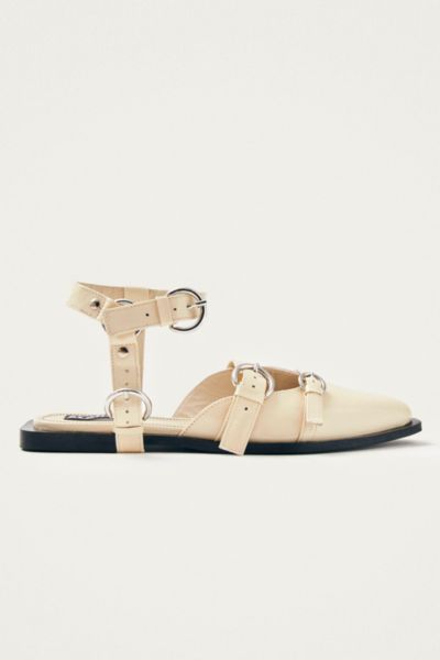 Alohas Thalara Onix Leather Buckle Ballet Flat In Creme, Women's At Urban Outfitters In Creme