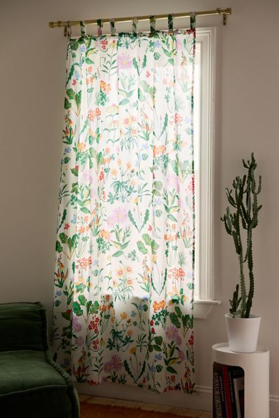 Urban Outfitters Flori Wildflower Pattern Window Panel In White At