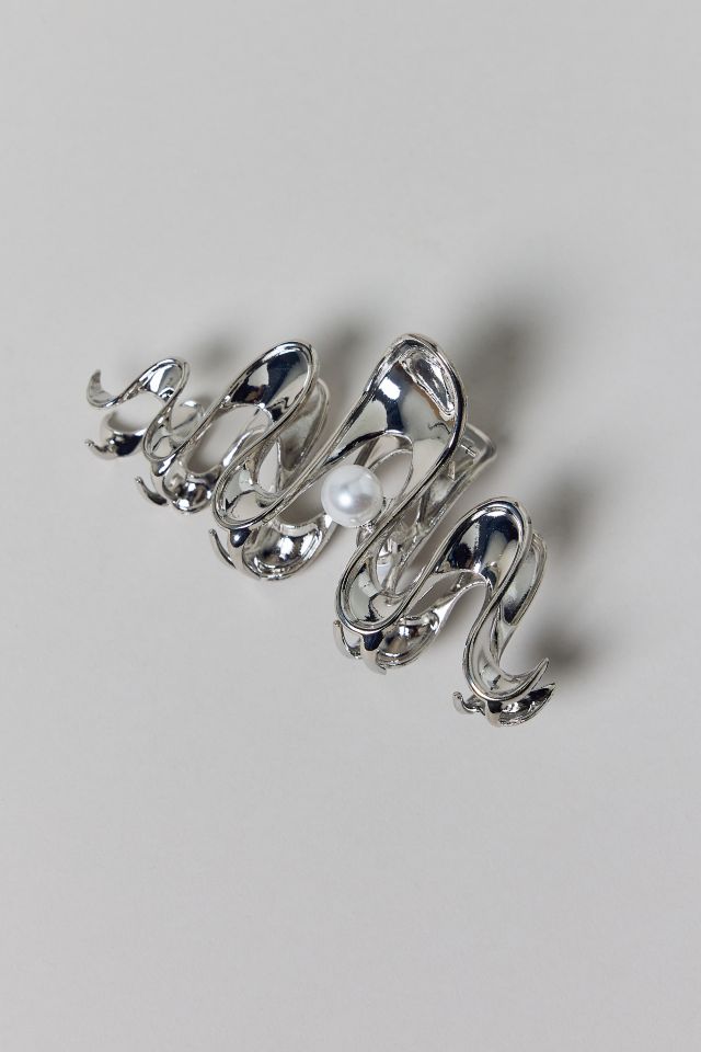 Pearl Squiggle Metal Claw Clip #1