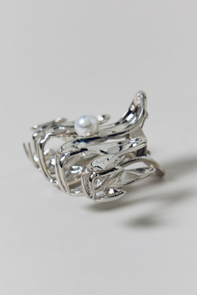 Pearl Squiggle Metal Claw Clip #2