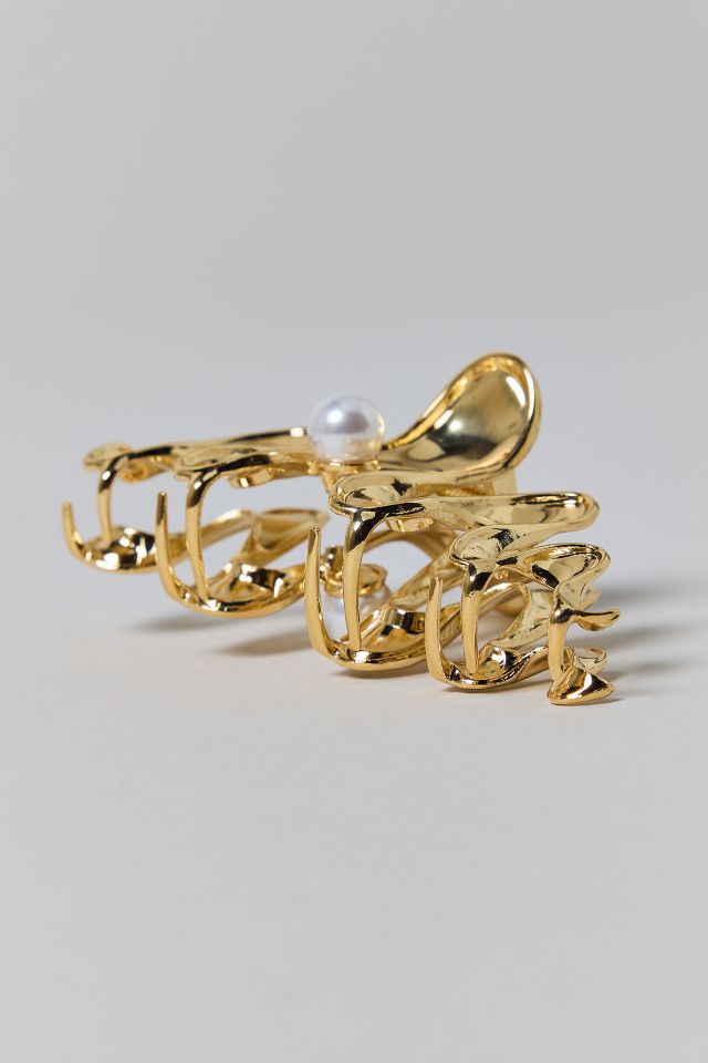 Pearl Squiggle Metal Claw Clip #1