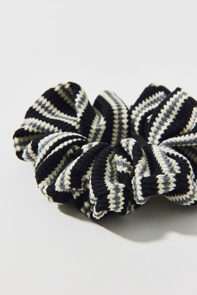 Striped Textured Knit Hair Scrunchie #2
