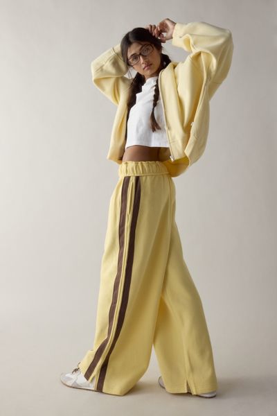 OUT FROM UNDER HOXTON DOUBLE STRIPE SWEATPANT IN YELLOW, WOMEN'S AT URBAN OUTFITTERS 