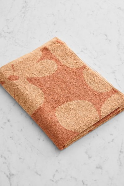 Bed Threads French Flax Linen Floral Bath Towel In Hazelnut/terracotta At Urban Outfitters