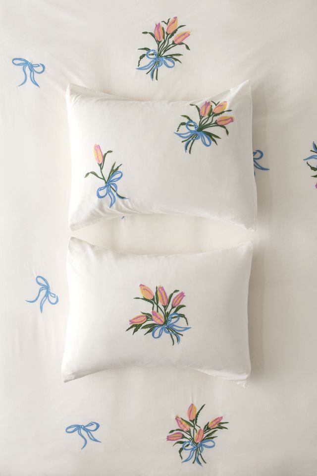 A Bouquet For You Floral Embroidered Sham Set #1